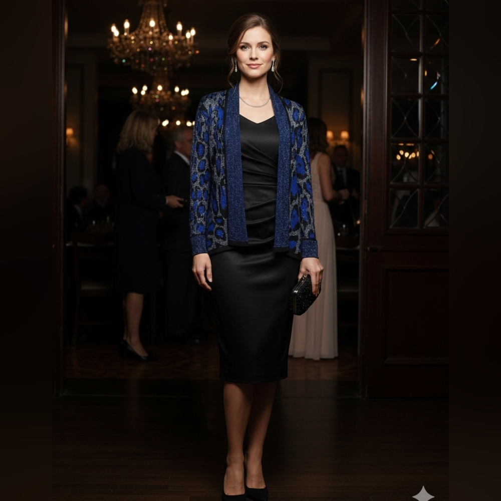 Ruby Rd. Blue and Black Cardigan